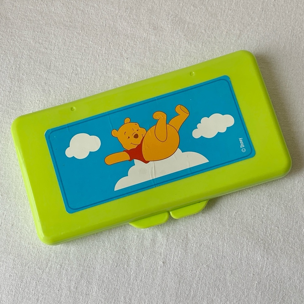 Disney Winnie the Pooh Bear Diaper Bag Travel Case Portable Baby Wipes Container